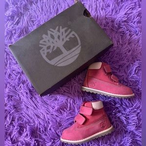 Toddler pink Timberland boots